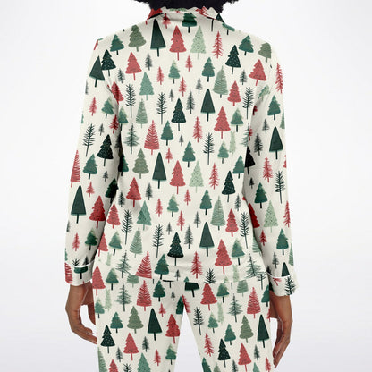 Women's Satin Set Pajamas -Christmas Tree