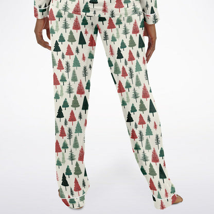 Women's Satin Set Pajamas -Christmas Tree