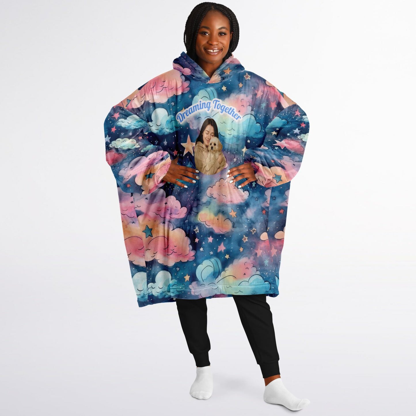 Custom Name and Custom Photo Snug Hoodie - All Over Print Sleep