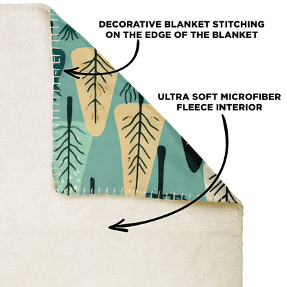 Custom Text / Photo Premium Microfleece Blanket - All Over Print - Trees