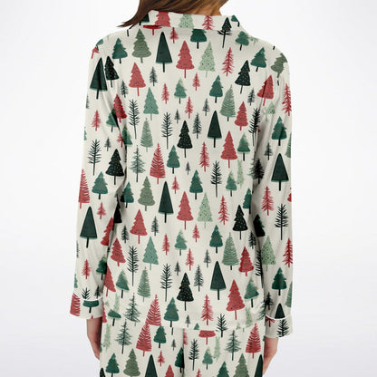 Women's Satin Set Pajamas -Christmas Tree