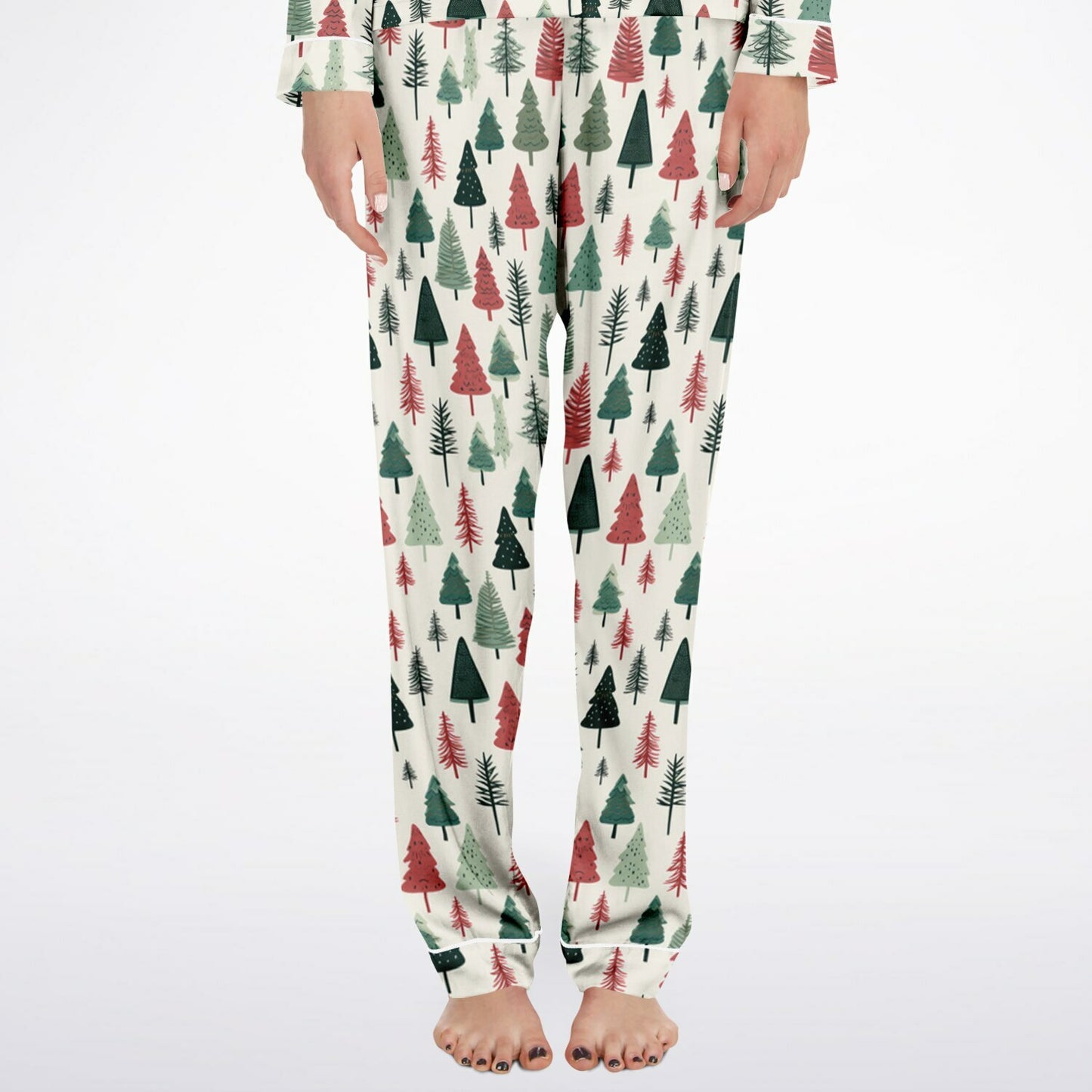 Women's Satin Set Pajamas -Christmas Tree