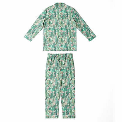 Men's Satin Set Pajamas - Plants