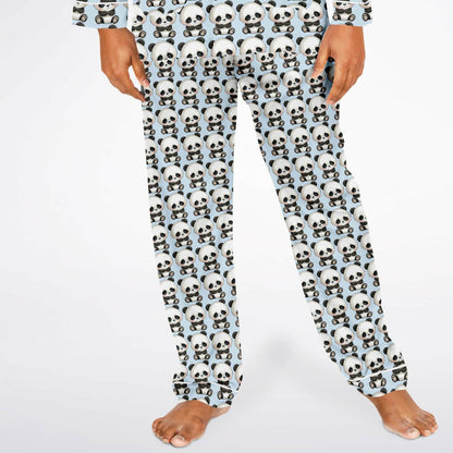 Men's Satin Set Pajamas - Panda