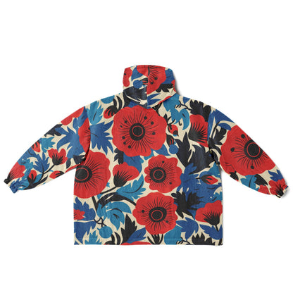 Reversible Snug Hoodie - Plants and Red Flower