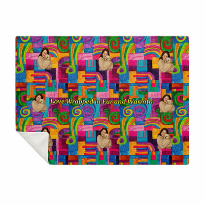 Custom Text / Photo Premium Microfleece Blanket - All over Print - Geometric