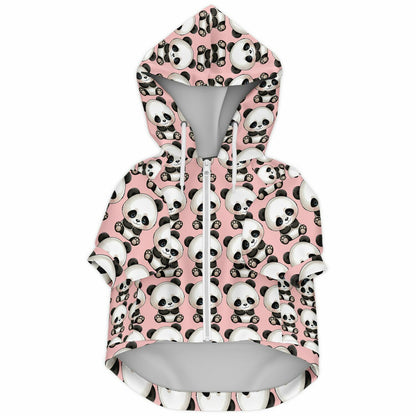 Athletic Dog Zip-Up Hoodie - Panda Pink