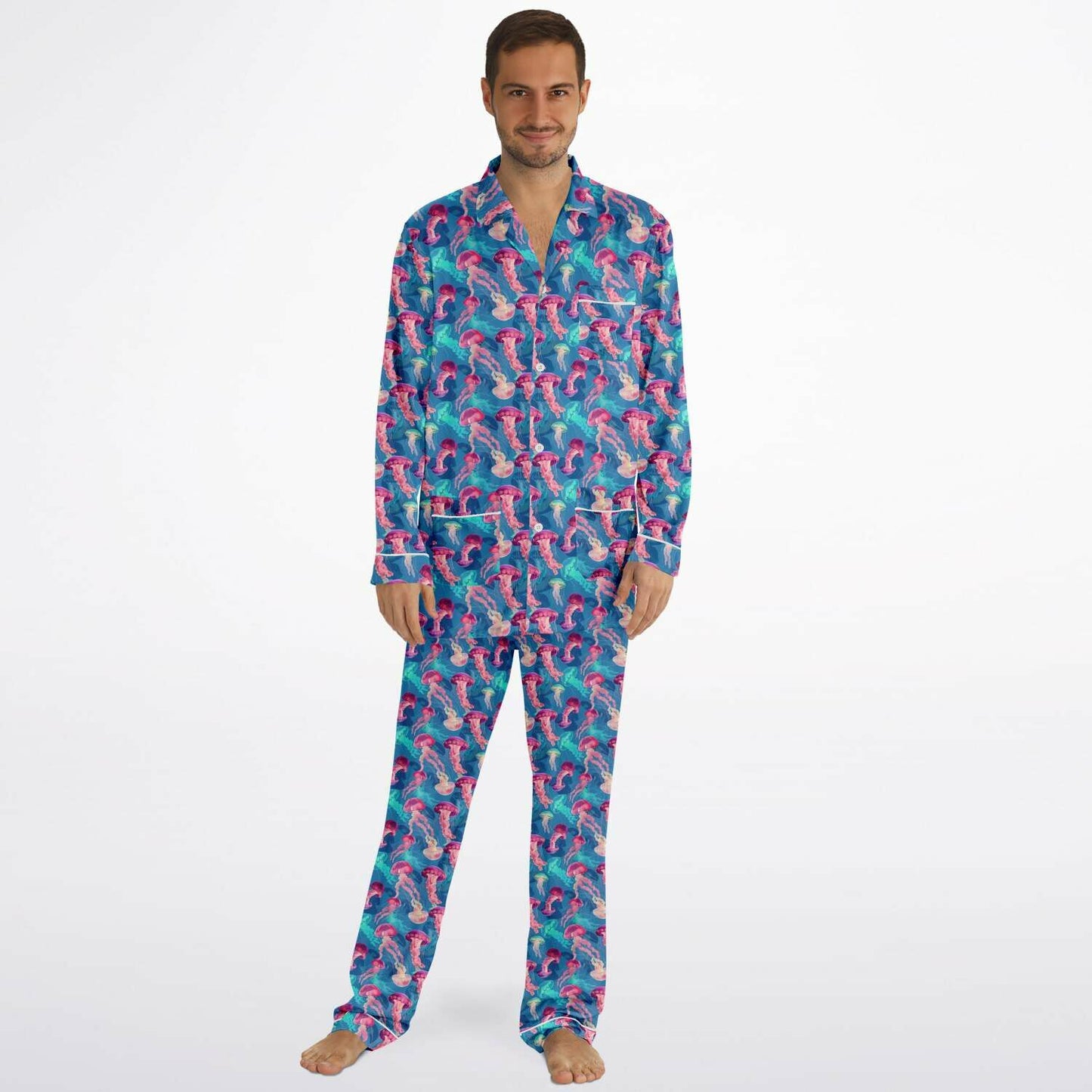 Men's Satin Set Pajamas - Ocean