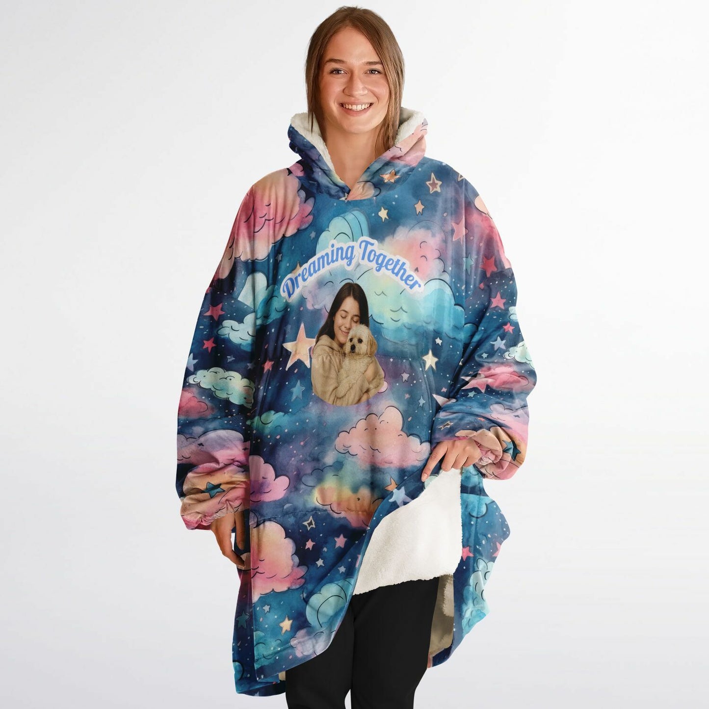 Custom Name and Custom Photo Snug Hoodie - All Over Print Sleep