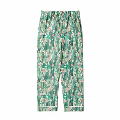 Men's Satin Set Pajamas - Plants