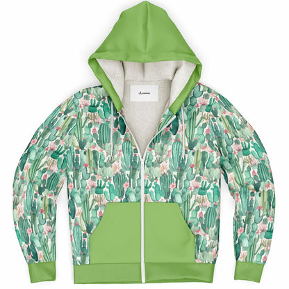 Microfleece Zip Human Hoodie - Plants