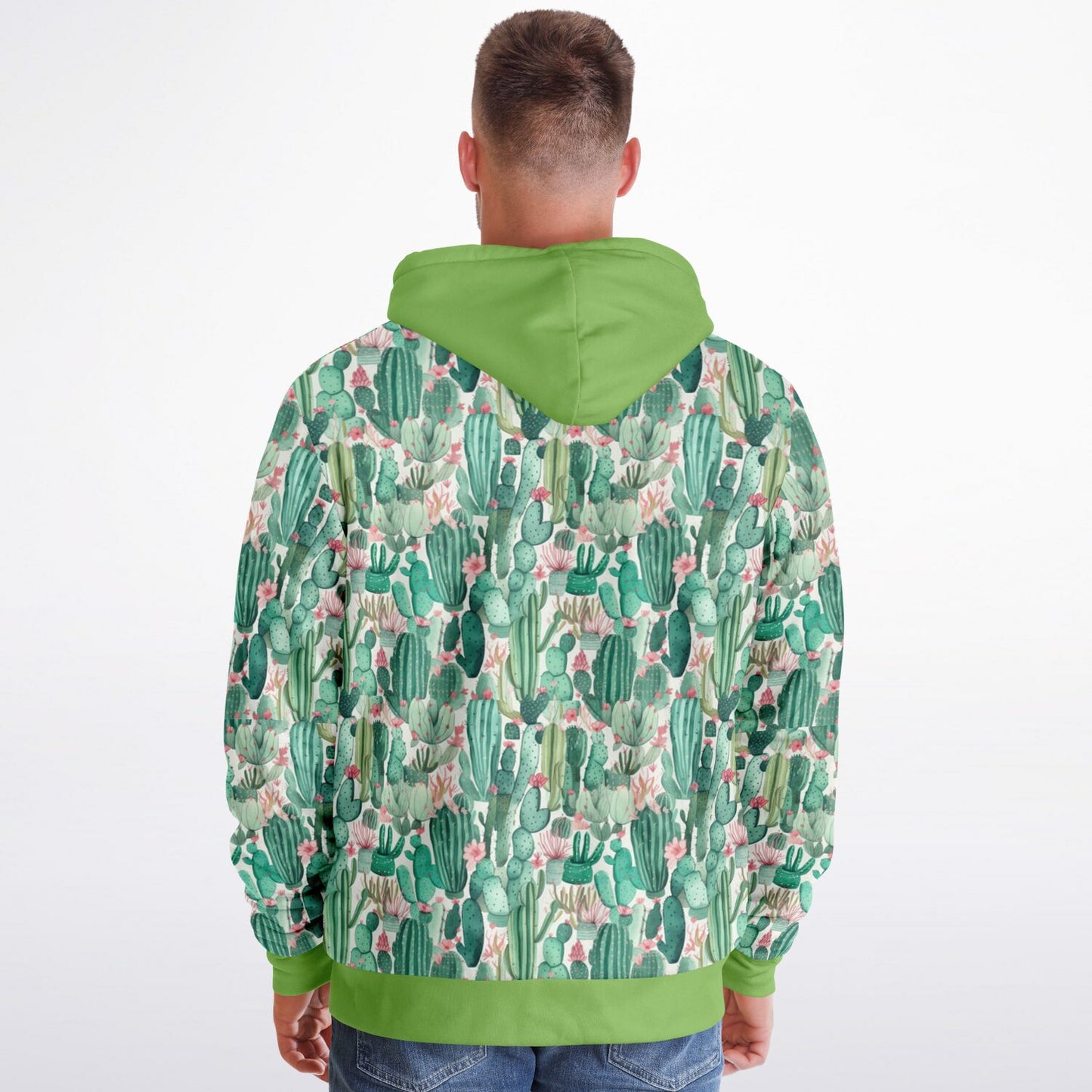 Microfleece Zip Human Hoodie - Plants
