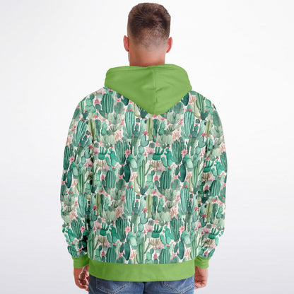 Microfleece Zip Human Hoodie - Plants