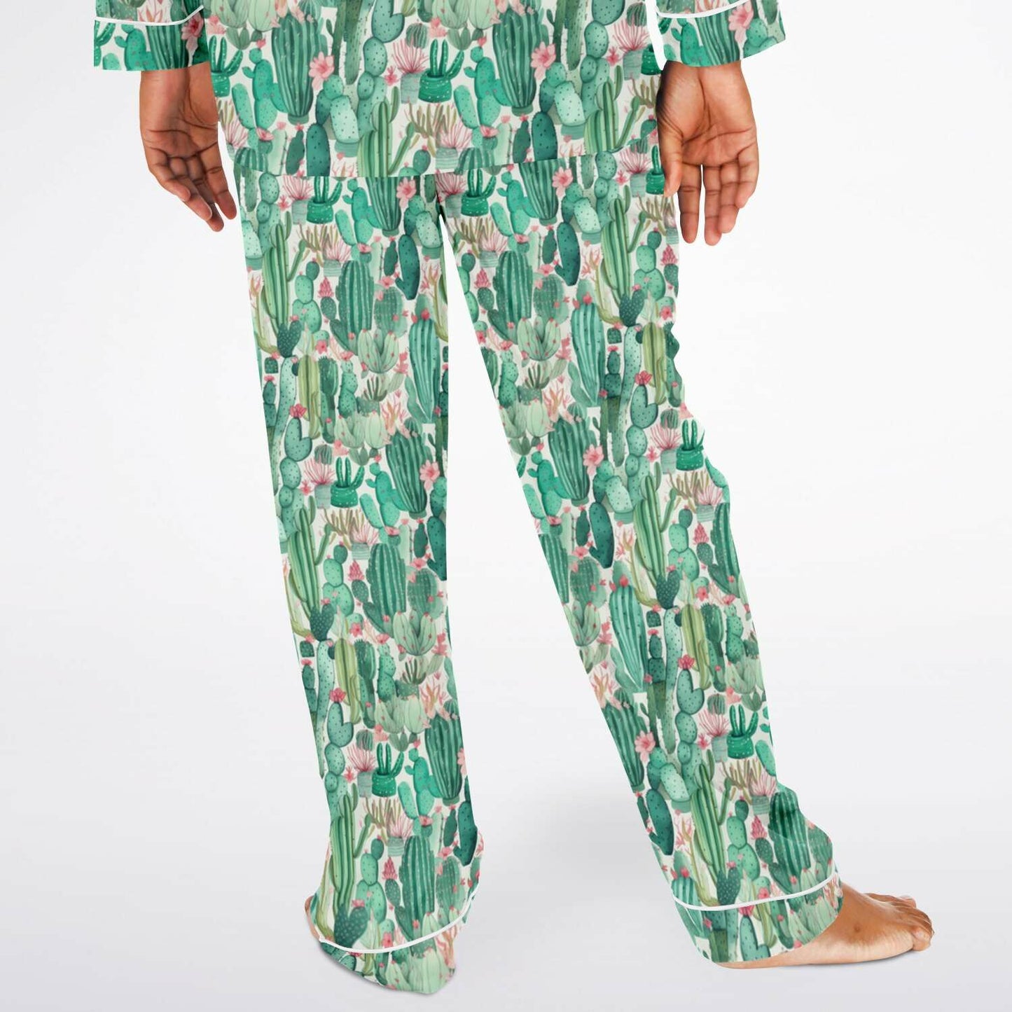 Men's Satin Set Pajamas - Plants