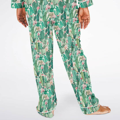 Men's Satin Set Pajamas - Plants