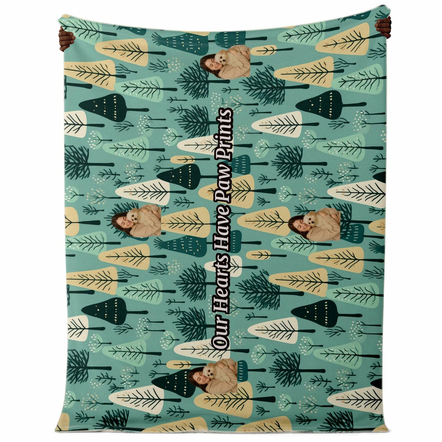 Custom Text / Photo Premium Microfleece Blanket - All Over Print - Trees