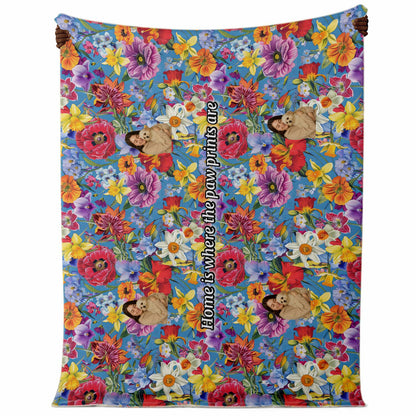 Custom Text / Photo Premium Microfleece Blanket - All Over Print - Flower