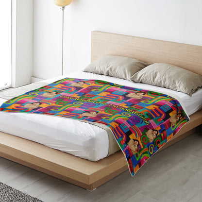 Custom Text / Photo Premium Microfleece Blanket - All over Print - Geometric