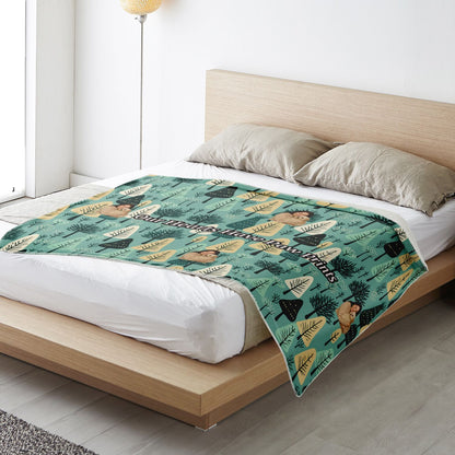 Custom Text / Photo Premium Microfleece Blanket - All Over Print - Trees