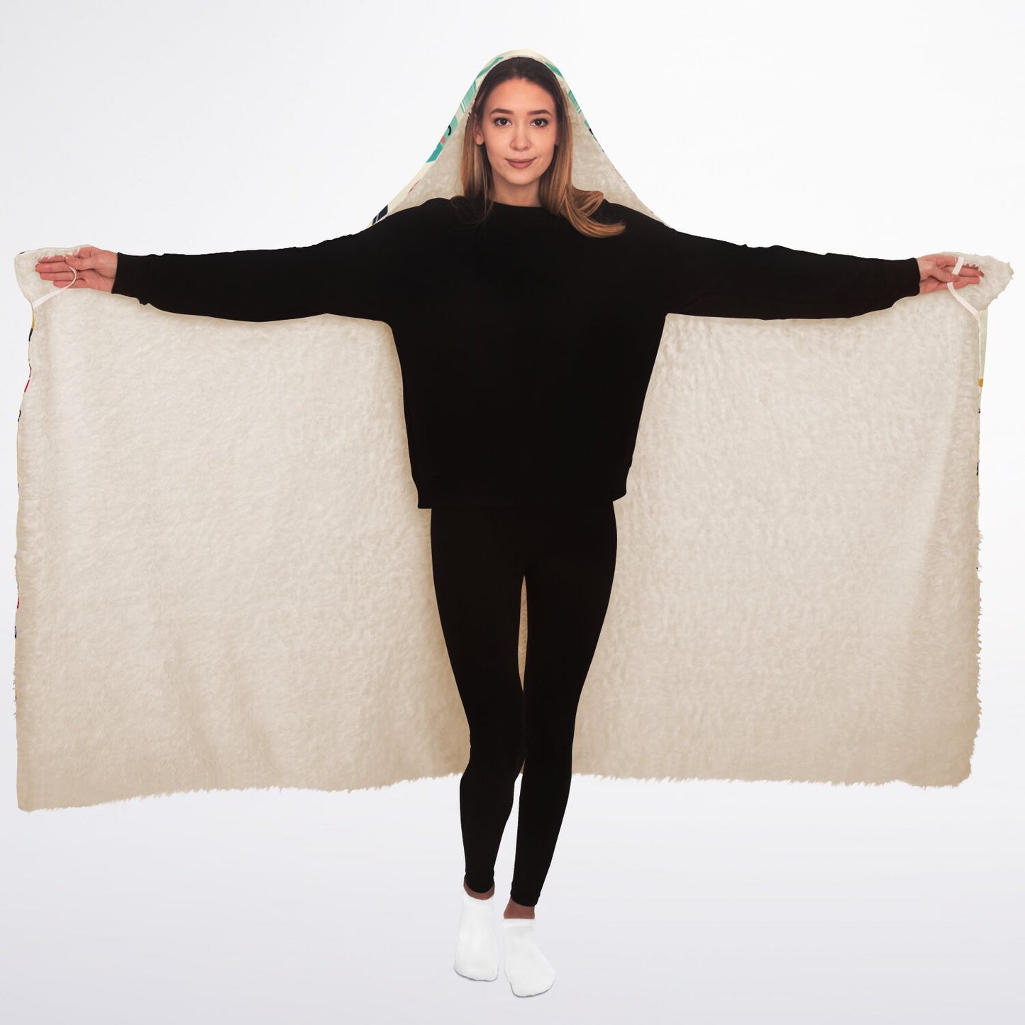 Custom NAME / TEXT Hooded Blanket Sherpa - All Over Print - Boba