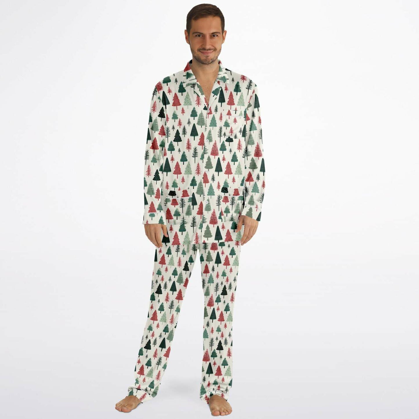 Men's Satin Set Pajamas - Christmas Tree