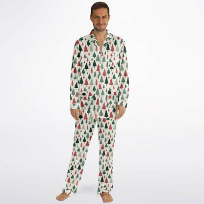 Men's Satin Set Pajamas - Christmas Tree