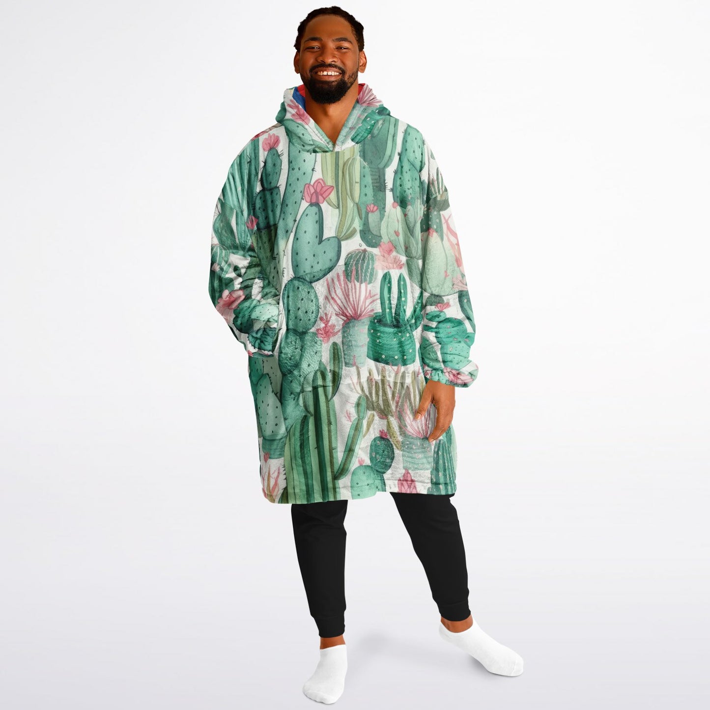 Reversible Snug Hoodie - Plants and Red Flower