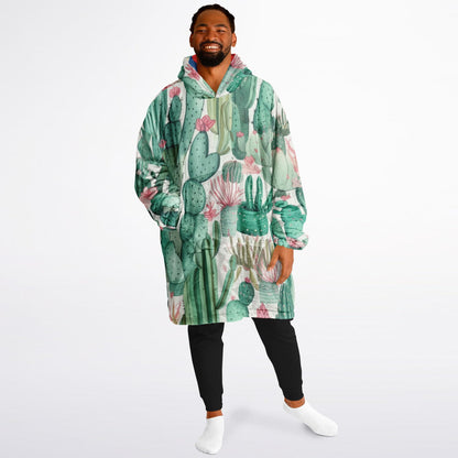 Reversible Snug Hoodie - Plants and Red Flower