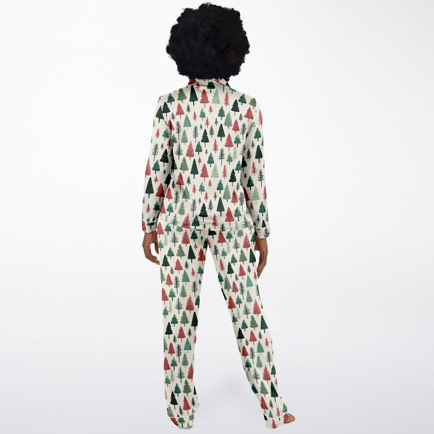 Women's Satin Set Pajamas -Christmas Tree
