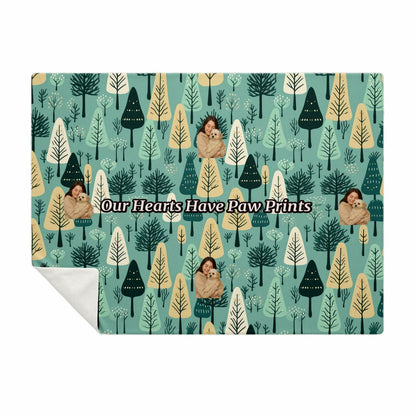 Custom Text / Photo Premium Microfleece Blanket - All Over Print - Trees