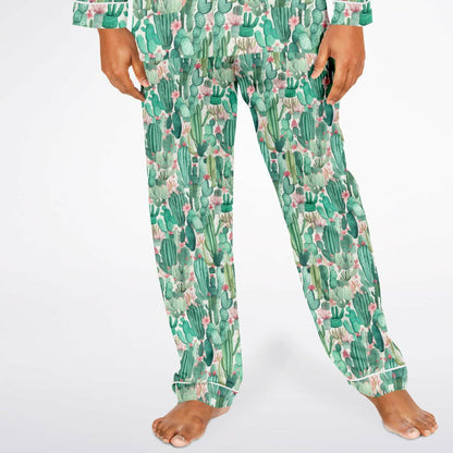 Men's Satin Set Pajamas - Plants