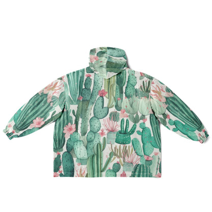 Reversible Snug Hoodie - Plants and Red Flower