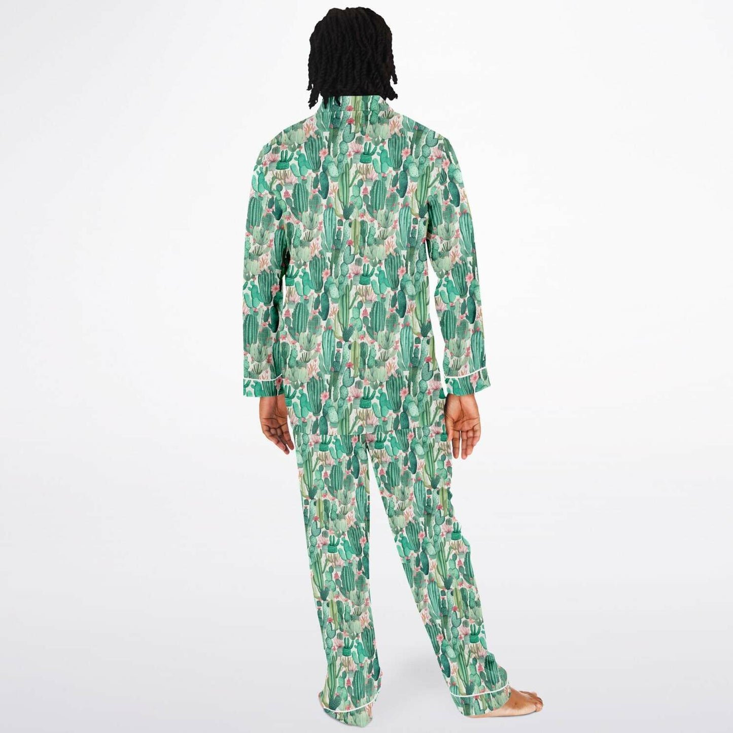 Men's Satin Set Pajamas - Plants