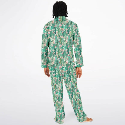 Men's Satin Set Pajamas - Plants
