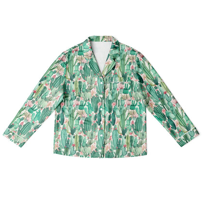 Women's Satin Set Pajamas - Plants