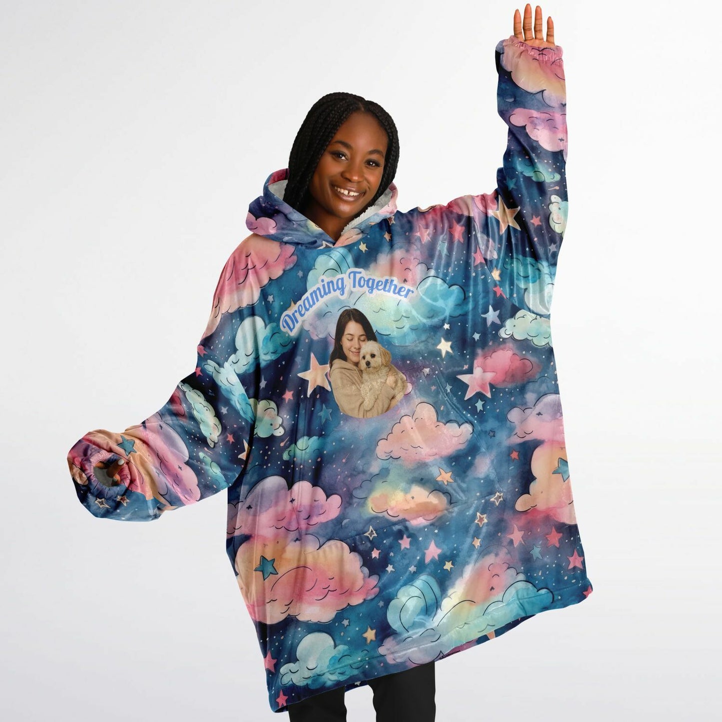 Custom Name and Custom Photo Snug Hoodie - All Over Print Sleep