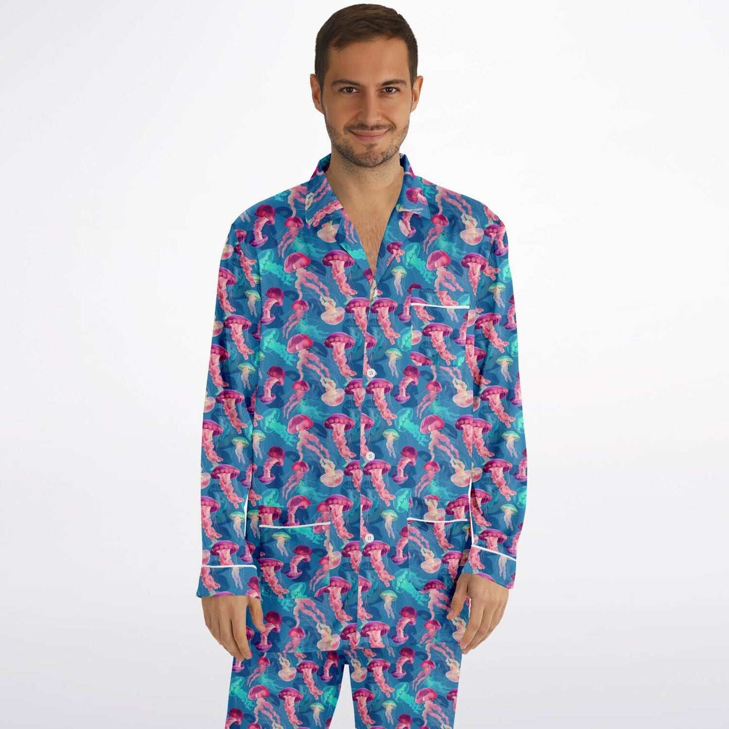 Men's Satin Set Pajamas - Ocean