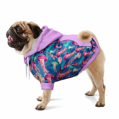 Fashion Dog Zip-Up Hoodie - Pink Ocean