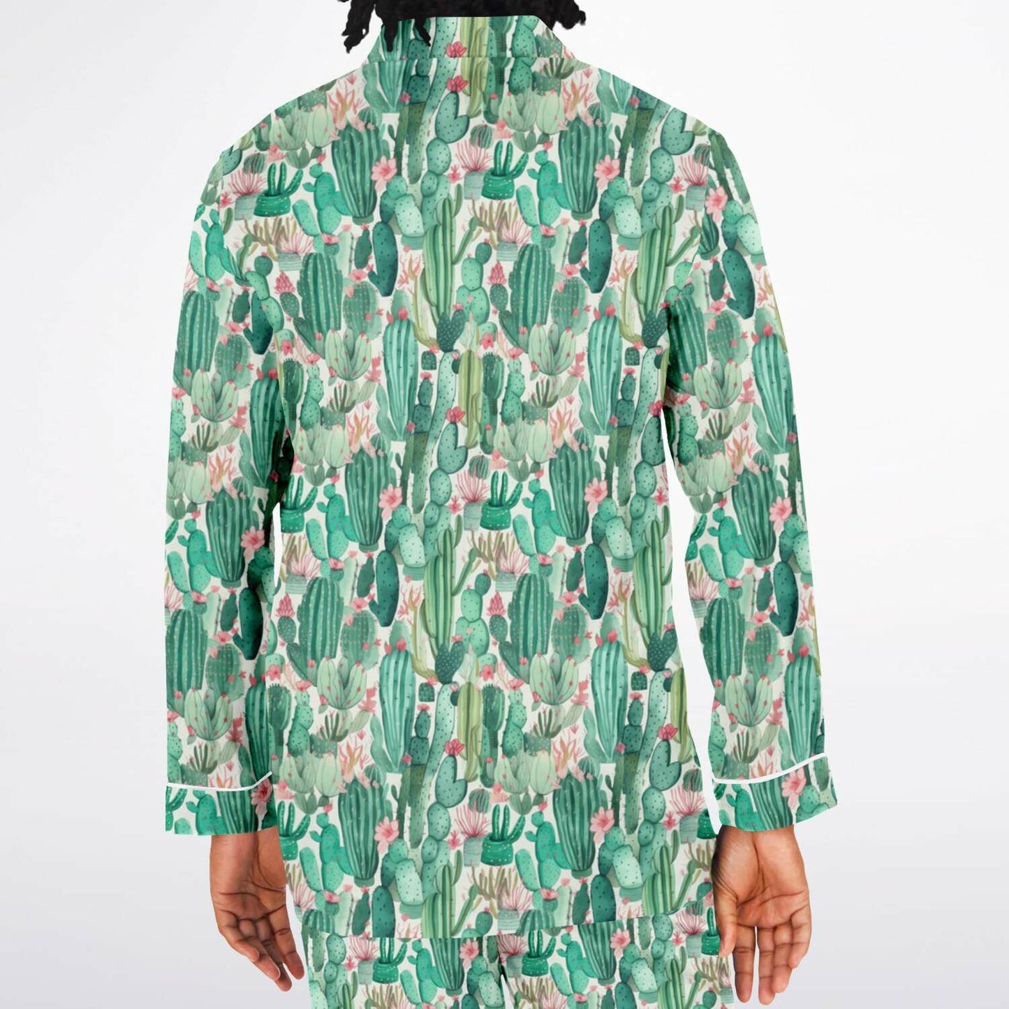 Men's Satin Set Pajamas - Plants