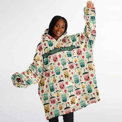 Custom NAME / TEXT Snug Hoodie - All over Print - Boba