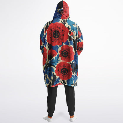 Reversible Snug Hoodie - Plants and Red Flower