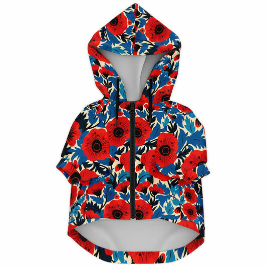 Custom Name Fashion Dog Zip-Up Hoodie - Floral