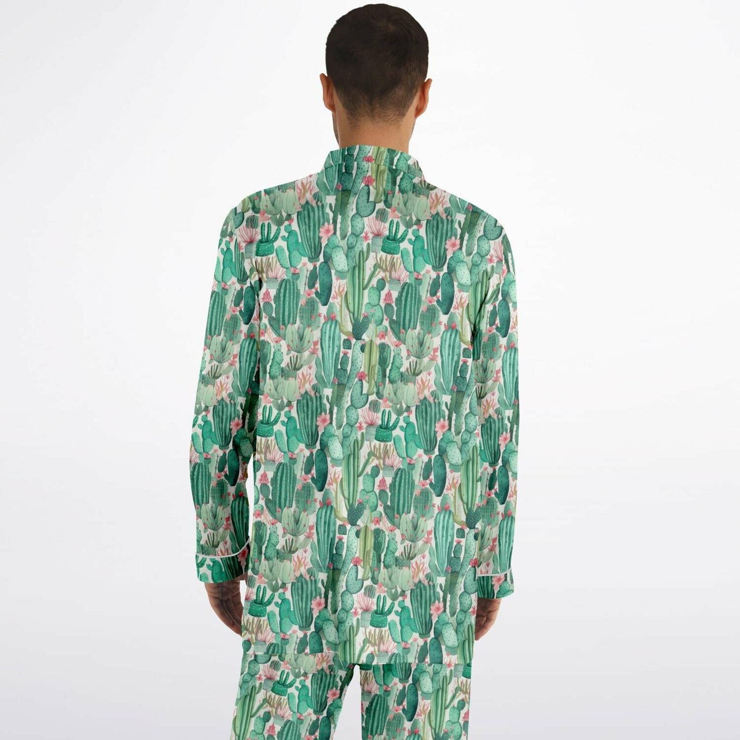 Men's Satin Set Pajamas - Plants