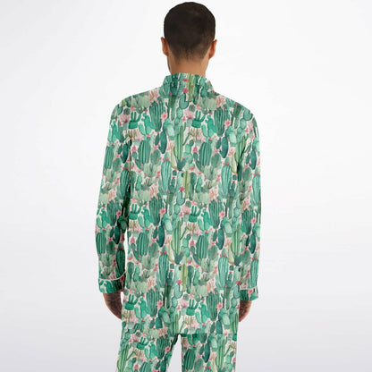 Men's Satin Set Pajamas - Plants