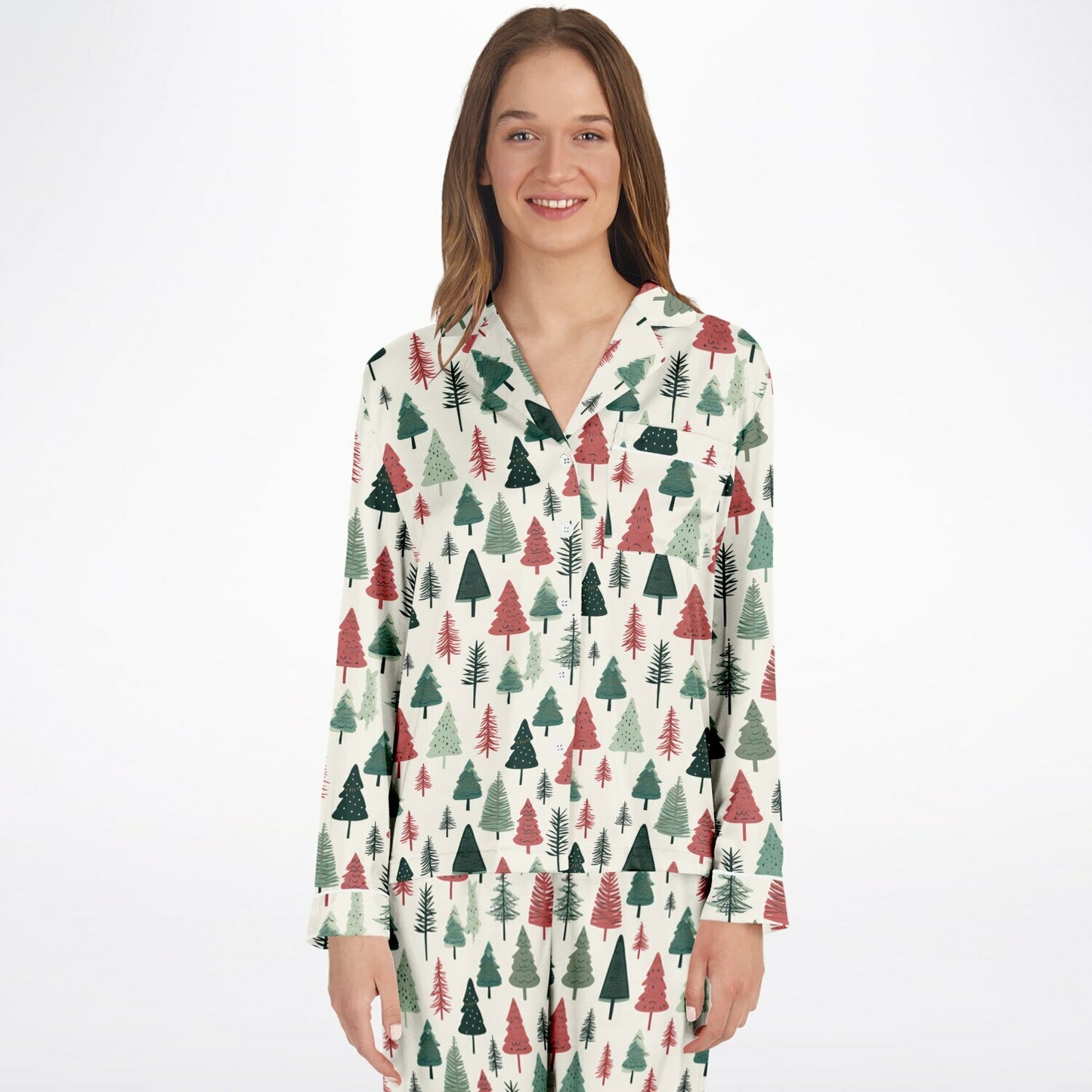 Women's Satin Set Pajamas -Christmas Tree
