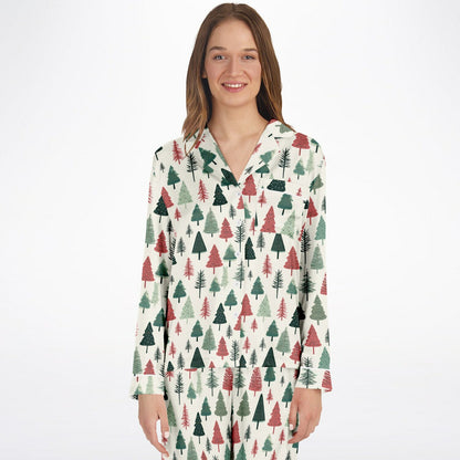 Women's Satin Set Pajamas -Christmas Tree