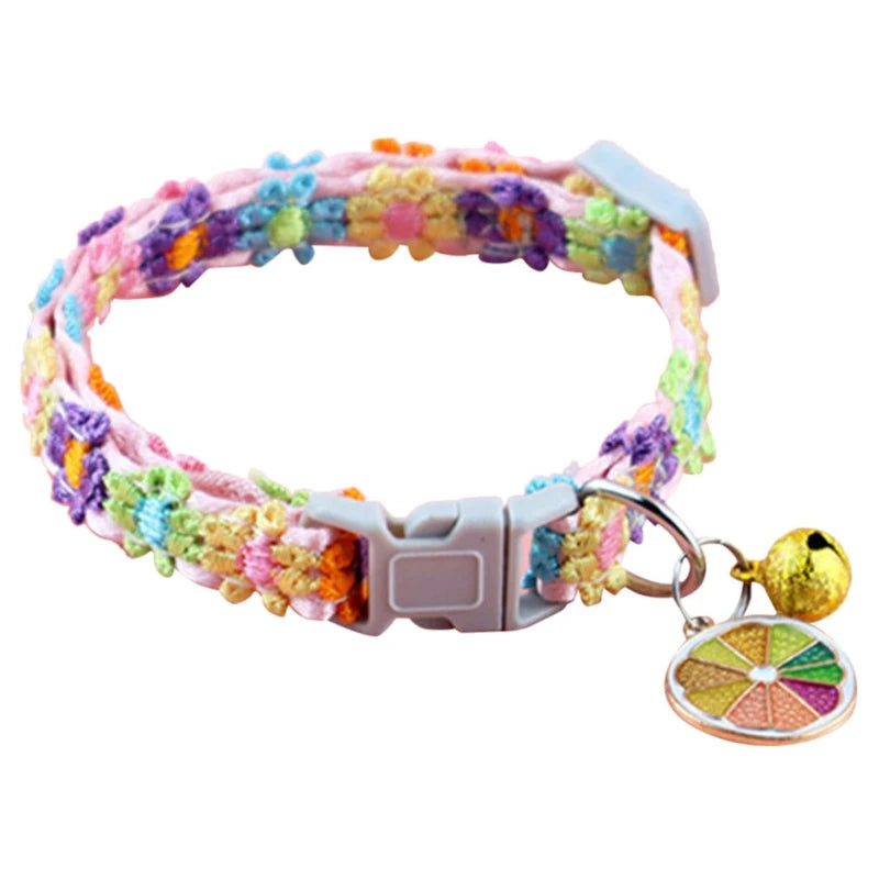 Blossom Charm Floral Pet Collar - Orange Fruit Charm