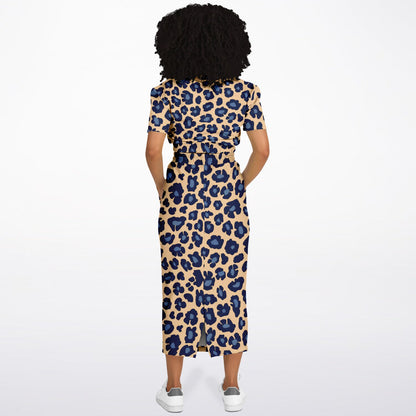 Fashion Cropped Short Sleeve Sweatshirt and Long Pocket Skirt Set – AOP