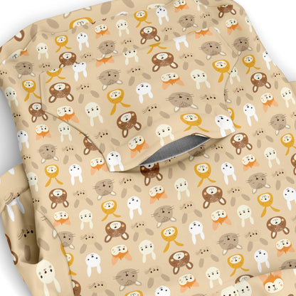 Athletic Dog Zip-Up Hoodie - Animal Prints