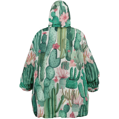 Reversible Snug Hoodie - Plants and Red Flower